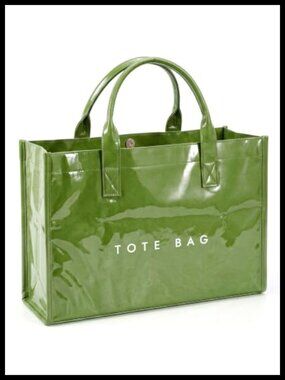 PVC Tote Bag, Waterproof Shoulder Purse, Kraft Paper Texture, Top Handle,